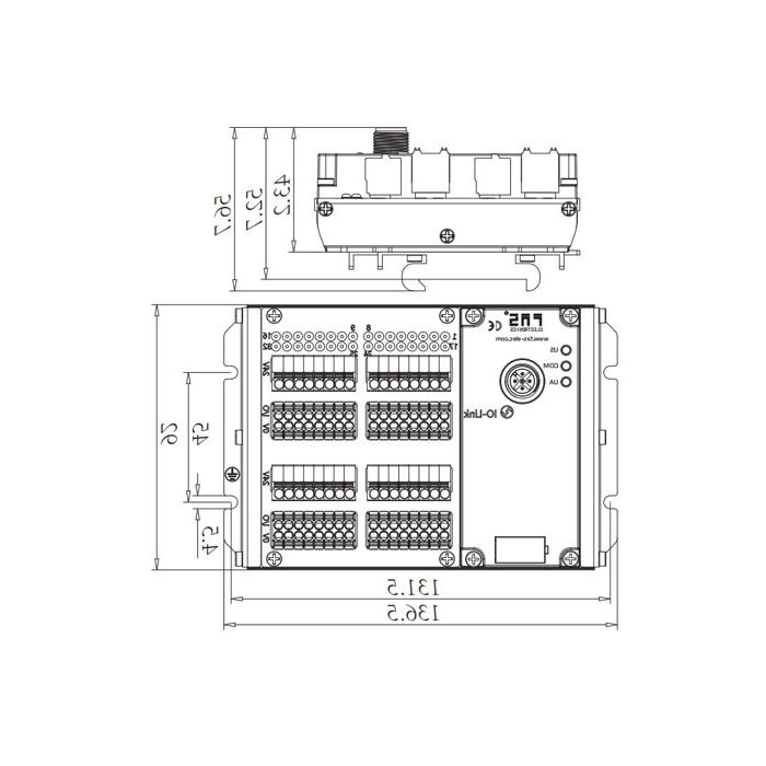 IP20， IO-Link集线器，NPN， 32DI/DO自适应，B类，终端模块，009C51