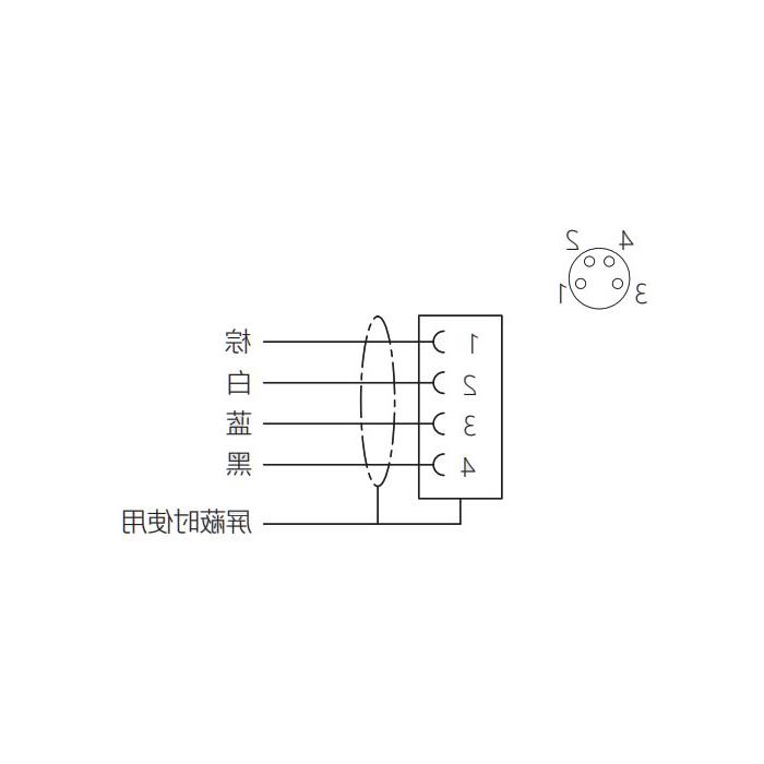 M8 4Pin, straight female, flange socket, plate mounted, 63SA41-XXX