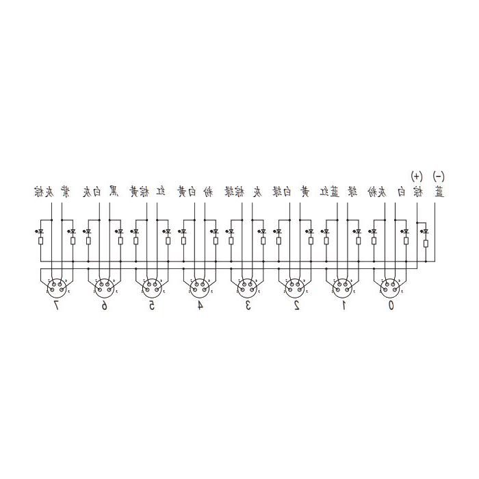 M8 junction box, dual channel, PNP, 8-port integrated, LED, PUR flexible cable, black sheath, 23P841-XXX